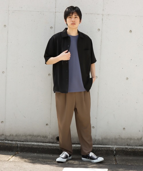 URBAN COLLECTION(アーバンコレクション)の「ドレープツイルルーズ半袖シャツ(シャツ/ブラウス・メンズ・チャコール/ブラック/カーキ・M/L/XL)」の17枚目の写真
