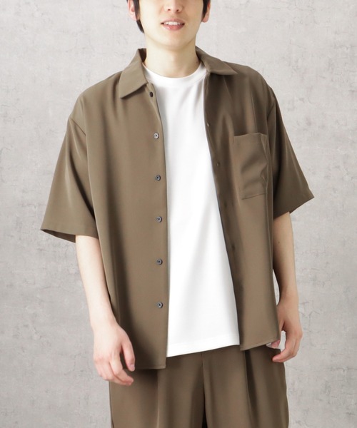 URBAN COLLECTION(アーバンコレクション)の「ドレープツイルルーズ半袖シャツ(シャツ/ブラウス・メンズ・チャコール/ブラック/カーキ・M/L/XL)」の10枚目の写真