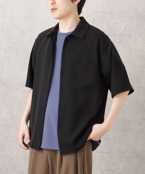 URBAN COLLECTION(アーバンコレクション)の「ドレープツイルルーズ半袖シャツ(シャツ/ブラウス・メンズ・チャコール/ブラック/カーキ・M/L/XL)」の15枚目の写真