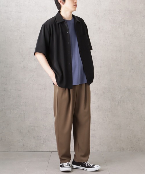 URBAN COLLECTION(アーバンコレクション)の「ドレープツイルルーズ半袖シャツ(シャツ/ブラウス・メンズ・チャコール/ブラック/カーキ・M/L/XL)」の20枚目の写真