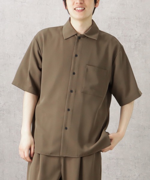 URBAN COLLECTION(アーバンコレクション)の「ドレープツイルルーズ半袖シャツ(シャツ/ブラウス・メンズ・チャコール/ブラック/カーキ・M/L/XL)」の9枚目の写真