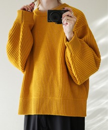 AZEAMI Crew Neck Loose Knit - 畦編みクルーネックルーズニット