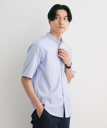 green label relaxing | オックスフォード ストライプ バンドカラー シャツ -防シワ-(シャツ/ブラウス)