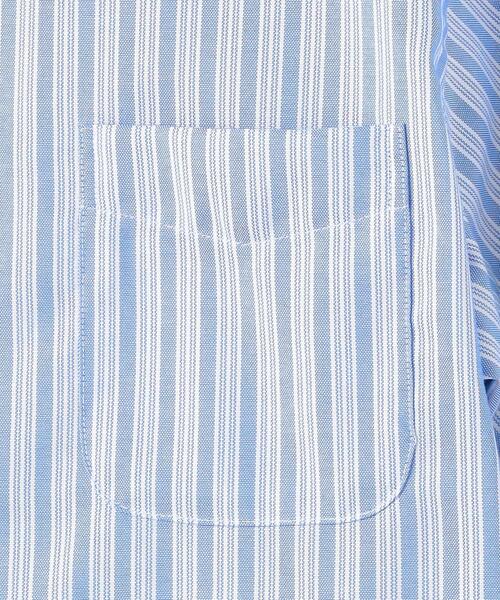green label relaxing(グリーンレーベルリラクシング)の「オックスフォード ストライプ バンドカラー シャツ -防シワ-(シャツ/ブラウス・メンズ・グレー/ホワイト/ライトブルー・S/M/L/XL)」の7枚目の写真
