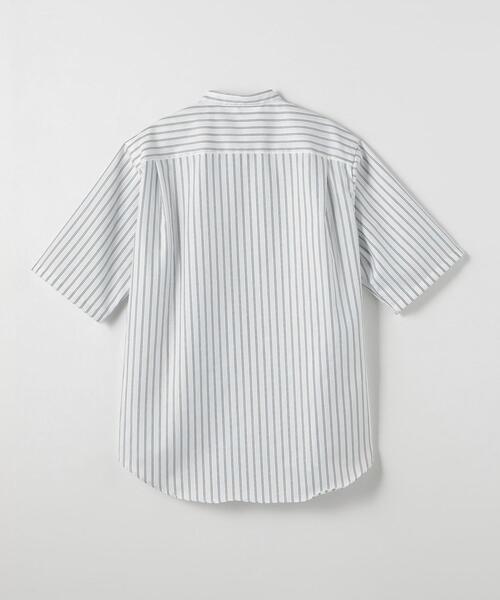 green label relaxing(グリーンレーベルリラクシング)の「オックスフォード ストライプ バンドカラー シャツ -防シワ-(シャツ/ブラウス・メンズ・グレー/ホワイト/ライトブルー・S/M/L/XL)」の5枚目の写真