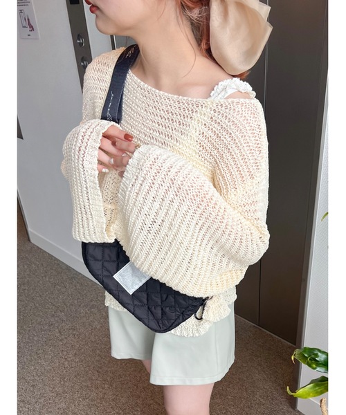 ブラウス シャツ テープヤーンローゲージトップ レディース jumelle ブラウス シャツ テープヤーンローゲージトップ