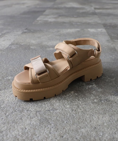 Bonjour Sagan（ボンジュールサガン）の「厚底スポーツサンダル（サンダル・レディース・ベージュ/ブラウン/ブラック・L/M/S）」の6枚目の写真