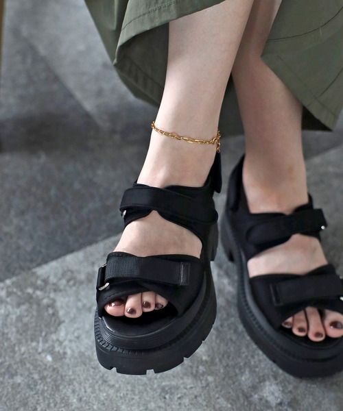 Bonjour Sagan（ボンジュールサガン）の「厚底スポーツサンダル（サンダル・レディース・ベージュ/ブラウン/ブラック・L/M/S）」の5枚目の写真