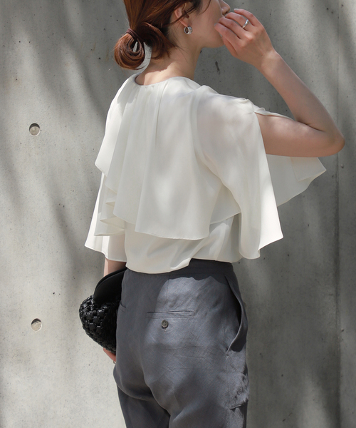 Mito　Plage ベージュ　ケープ　ブラウス　美品 Mito様専用 Plage ベージュ ケープ ブラウス 美品（ケープ