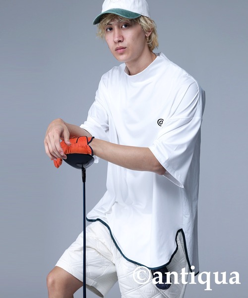 antiqua（アンティカ）の「【STCH】UVカットパイピングモックネックトップス（Tシャツ/カットソー・レディース・ホワイト/ブラック・M/L/L/XL）」の11枚目の写真