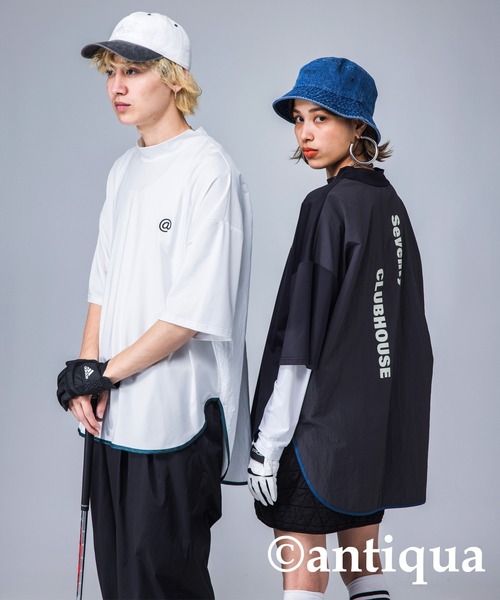 STCH】UVカットパイピングモックネックトップス（Tシャツ