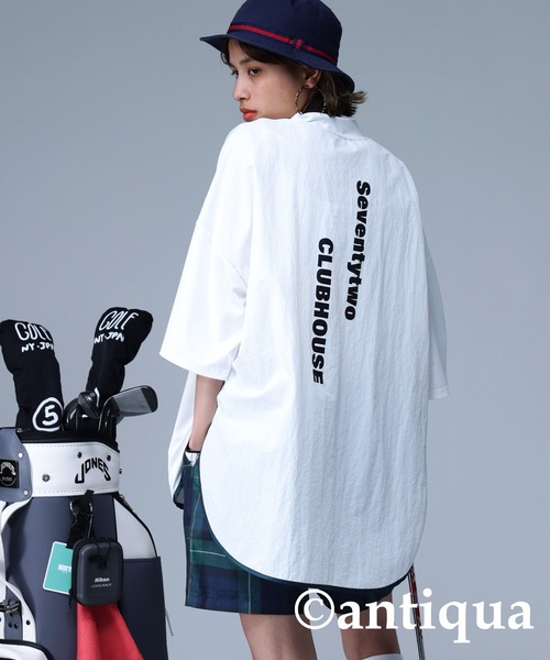 STCH】UVカットパイピングモックネックトップス（Tシャツ