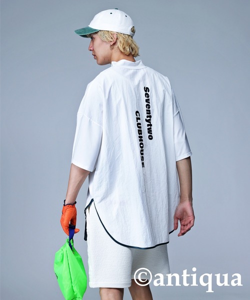 antiqua（アンティカ）の「【STCH】UVカットパイピングモックネックトップス（Tシャツ/カットソー・レディース・ホワイト/ブラック・M/L/L/XL）」の14枚目の写真