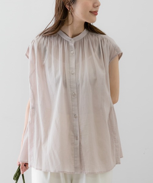 URBAN RESEARCH Sonny Label（アーバンリサーチサニーレーベル）の「コットン楊柳ギャザーブラウス（シャツ/ブラウス・レディース・ミント/ブラック/ブルー/ベージュ系その他・FREE）」の9枚目の写真