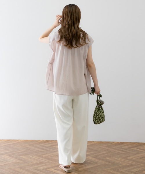 URBAN RESEARCH Sonny Label（アーバンリサーチサニーレーベル）の「コットン楊柳ギャザーブラウス（シャツ/ブラウス・レディース・ミント/ブラック/ブルー/ベージュ系その他・FREE）」の18枚目の写真