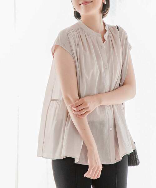 URBAN RESEARCH Sonny Label（アーバンリサーチサニーレーベル）の「コットン楊柳ギャザーブラウス（シャツ/ブラウス・レディース・ミント/ブラック/ブルー/ベージュ系その他・FREE）」の21枚目の写真