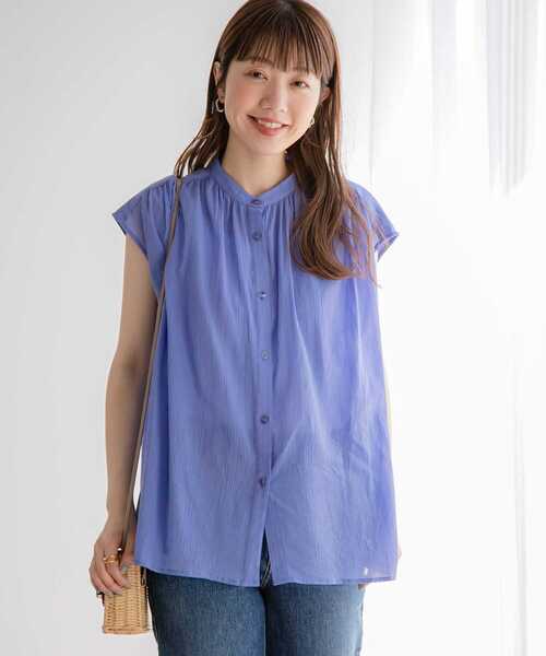 URBAN RESEARCH Sonny Label（アーバンリサーチサニーレーベル）の「コットン楊柳ギャザーブラウス（シャツ/ブラウス・レディース・ミント/ブラック/ブルー/ベージュ系その他・FREE）」の6枚目の写真