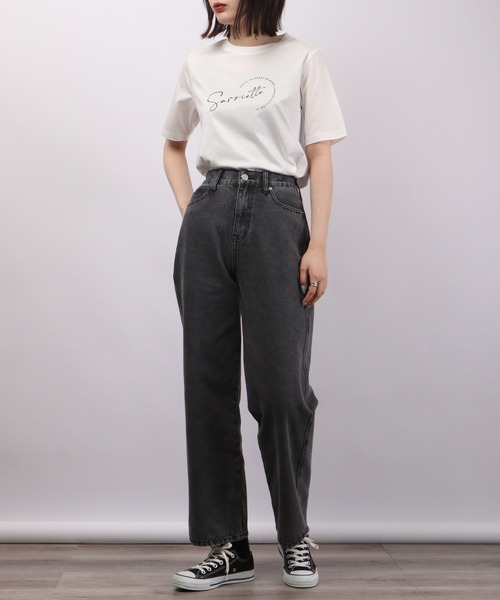 BRODIAEA(ブローディア)の「BRODIAEA ロゴプリント Tシャツ 半袖(Tシャツ/カットソー・レディース・シルバーグレー/ネイビー/イエロー/ラベンダー/オフホワイト/ブラック・40)」の8枚目の写真