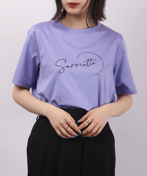 BRODIAEA(ブローディア)の「BRODIAEA ロゴプリント Tシャツ 半袖(Tシャツ/カットソー・レディース・シルバーグレー/ネイビー/イエロー/ラベンダー/オフホワイト/ブラック・40)」の19枚目の写真