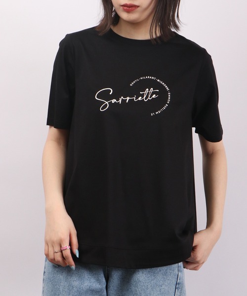 BRODIAEA(ブローディア)の「BRODIAEA ロゴプリント Tシャツ 半袖(Tシャツ/カットソー・レディース・シルバーグレー/ネイビー/イエロー/ラベンダー/オフホワイト/ブラック・40)」の9枚目の写真