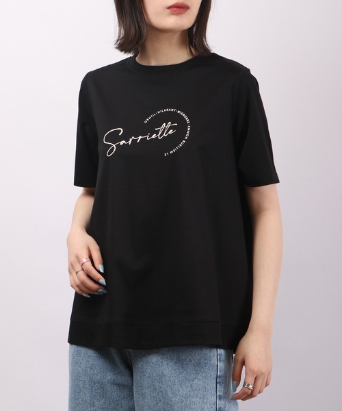 BRODIAEA(ブローディア)の「BRODIAEA ロゴプリント Tシャツ 半袖(Tシャツ/カットソー・レディース・シルバーグレー/ネイビー/イエロー/ラベンダー/オフホワイト/ブラック・40)」の10枚目の写真