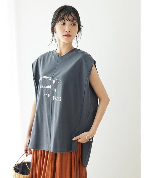 CRAFT STANDARD BOUTIQUE(クラフトスタンダードブティック)の「リメイクロゴカットプルオーバー(Tシャツ/カットソー・レディース・オフホワイト/チャコールグレー/カーキ・FREE)」の11枚目の写真