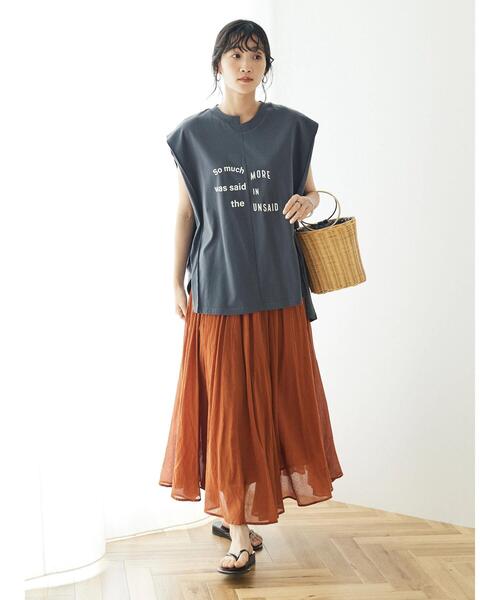 CRAFT STANDARD BOUTIQUE(クラフトスタンダードブティック)の「リメイクロゴカットプルオーバー(Tシャツ/カットソー・レディース・オフホワイト/チャコールグレー/カーキ・FREE)」の17枚目の写真