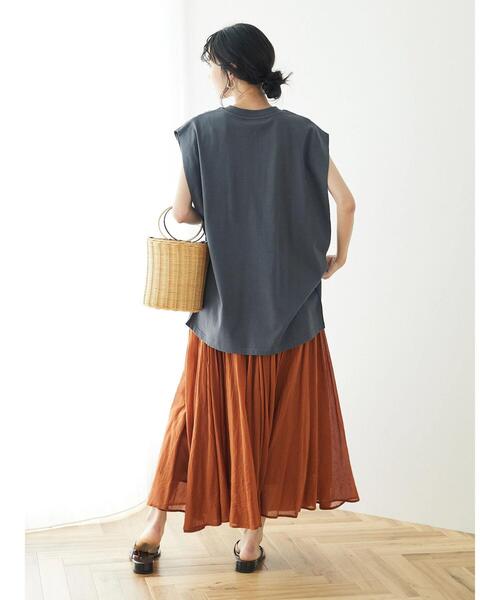 CRAFT STANDARD BOUTIQUE(クラフトスタンダードブティック)の「リメイクロゴカットプルオーバー(Tシャツ/カットソー・レディース・オフホワイト/チャコールグレー/カーキ・FREE)」の9枚目の写真