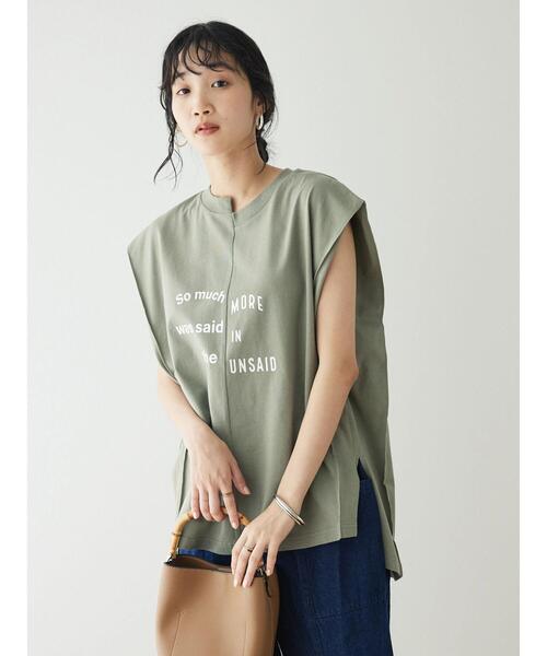 CRAFT STANDARD BOUTIQUE(クラフトスタンダードブティック)の「リメイクロゴカットプルオーバー(Tシャツ/カットソー・レディース・オフホワイト/チャコールグレー/カーキ・FREE)」の12枚目の写真
