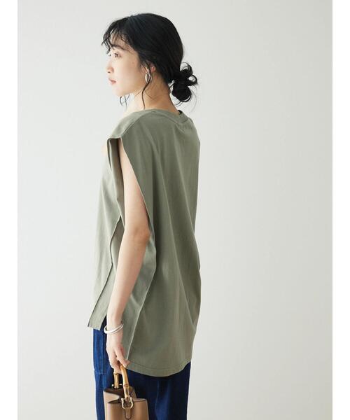 CRAFT STANDARD BOUTIQUE(クラフトスタンダードブティック)の「リメイクロゴカットプルオーバー(Tシャツ/カットソー・レディース・オフホワイト/チャコールグレー/カーキ・FREE)」の6枚目の写真
