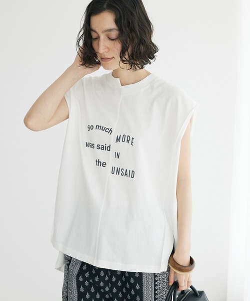 CRAFT STANDARD BOUTIQUE(クラフトスタンダードブティック)の「リメイクロゴカットプルオーバー(Tシャツ/カットソー・レディース・オフホワイト/チャコールグレー/カーキ・FREE)」の2枚目の写真