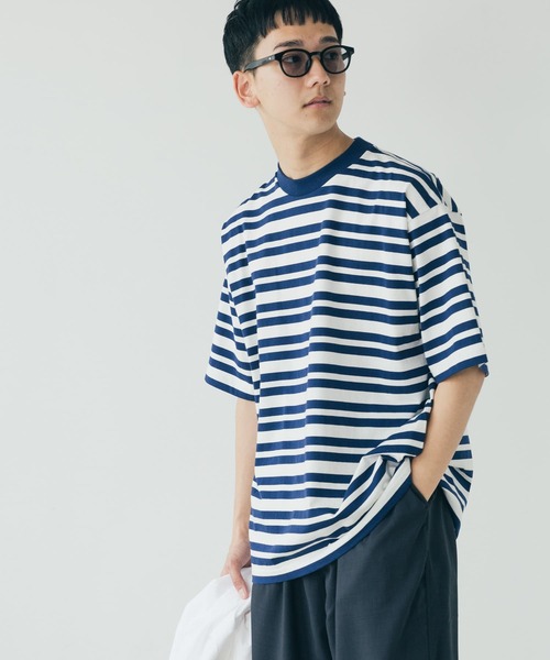 FORK&SPOON(フォークアンドスプーン)の「FORK&SPOON Club Stripe T-shirts(Tシャツ/カットソー・メンズ・ホワイト系その他/グリーン系その他・5/4)」の1枚目の写真