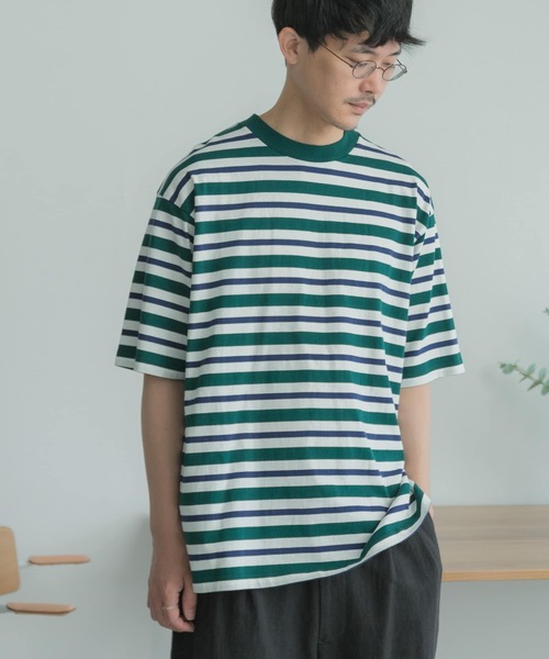 FORK&SPOON(フォークアンドスプーン)の「FORK&SPOON Club Stripe T-shirts(Tシャツ/カットソー・メンズ・ホワイト系その他/グリーン系その他・5/4)」の7枚目の写真