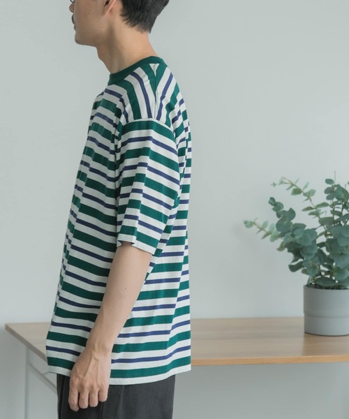 FORK&SPOON(フォークアンドスプーン)の「FORK&SPOON Club Stripe T-shirts(Tシャツ/カットソー・メンズ・ホワイト系その他/グリーン系その他・5/4)」の8枚目の写真