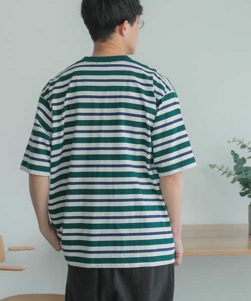 FORK&SPOON(フォークアンドスプーン)の「FORK&SPOON Club Stripe T-shirts(Tシャツ/カットソー・メンズ・ホワイト系その他/グリーン系その他・5/4)」の9枚目の写真