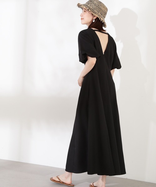 N.(N. Natural Beauty Basic)(エヌエヌナチュラルビューティーベーシック)の「【S Size Line】◆バックシャンワンピース(ワンピース・レディース・ブラック/ナチュラル/グリーン・SMALL/MEDIUM)」の2枚目の写真