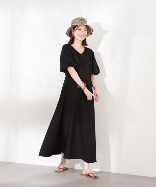 N.(N. Natural Beauty Basic)(エヌエヌナチュラルビューティーベーシック)の「【S Size Line】◆バックシャンワンピース(ワンピース・レディース・ブラック/ナチュラル/グリーン・SMALL/MEDIUM)」の8枚目の写真