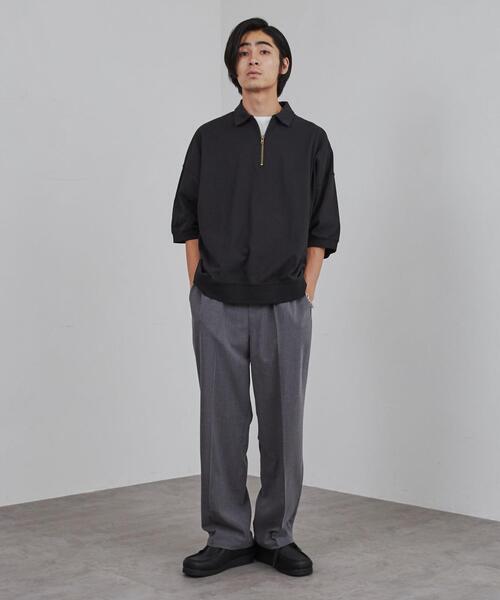 coen（コーエン）の「オーバーサイズポロカラーハーフジップTシャツ（Tシャツ/カットソー・メンズ・ライトグレー/ブラック/ダークグリーン・L/M/XL）」の21枚目の写真