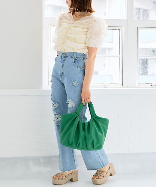 MAJESTIC LEGON（マジェスティックレゴン）の「ふかふかクロスボリュームサンダル（サンダル・レディース・アイボリー/ブラック/ベージュ・MEDIUM/LARGE/SMALL）」の12枚目の写真
