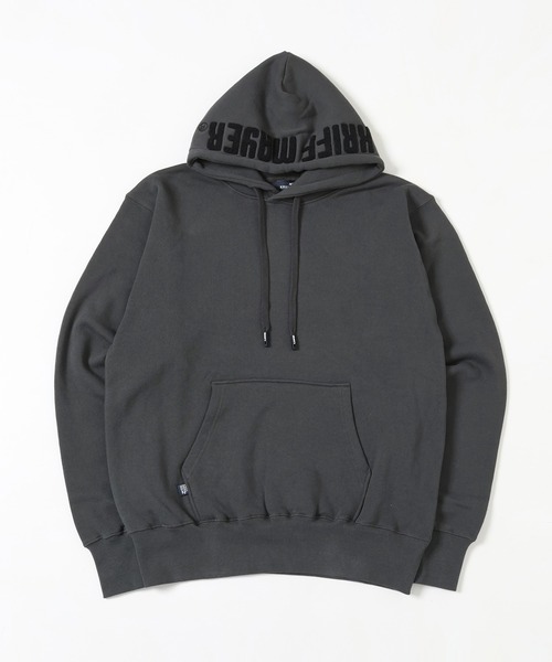 値下げ！yonfa フード付き ブラック グレー パーカー KRIFF MAYER（クリフメイヤー）の「裏起毛パーカー(フードロゴ