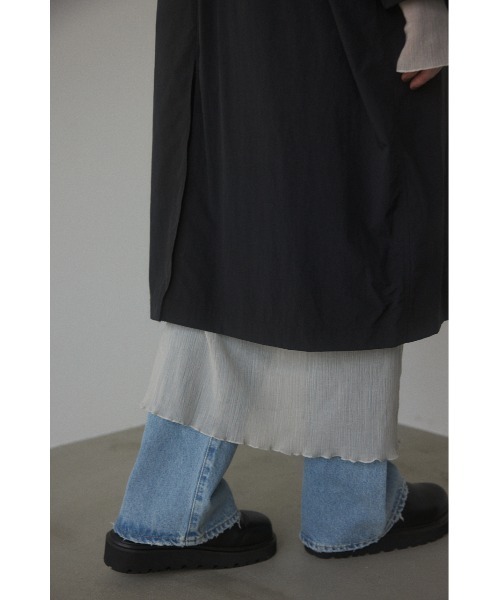 BLACK BY MOUSSY（ブラックバイマウジー）の「box coat(ボックスコート)（ステンカラーコート・レディース・ライトベージュ/ブラック・FREE）」の6枚目の写真