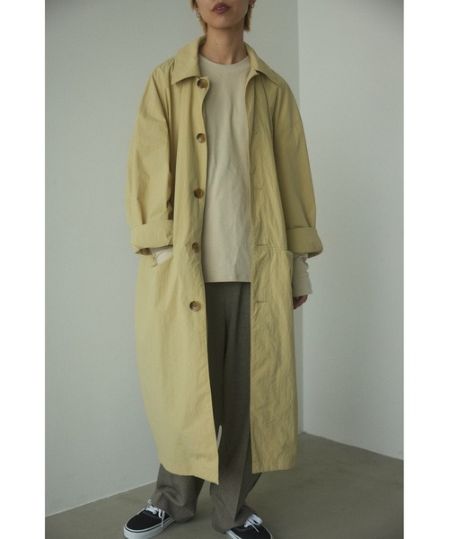 BLACK BY MOUSSY（ブラックバイマウジー）の「box coat(ボックスコート)（ステンカラーコート・レディース・ライトベージュ/ブラック・FREE）」の21枚目の写真