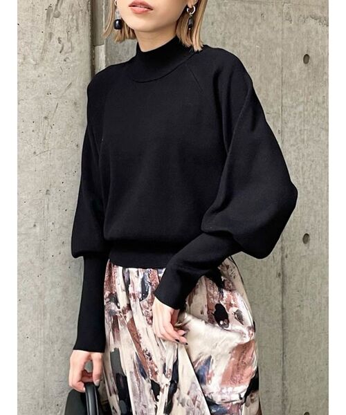 MURUA（ムルーア）の「モダンボトルネックニット（ニット/セーター・レディース・アイボリー/ブルー/ブラック/ベージュ・FREE）」の3枚目の写真