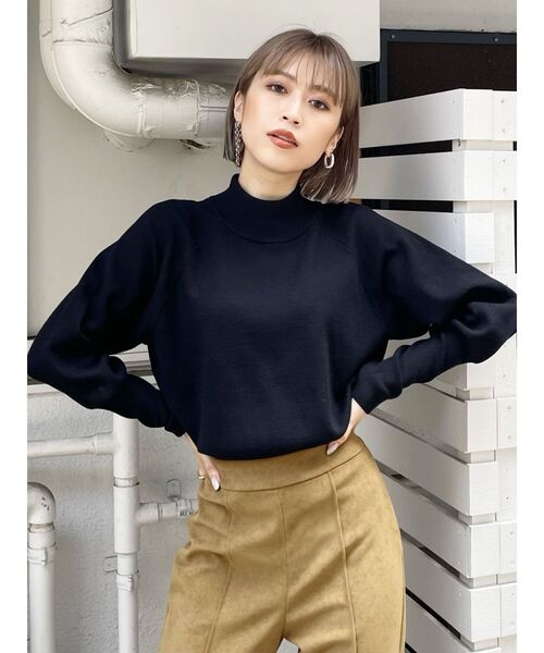 MURUA（ムルーア）の「モダンボトルネックニット（ニット/セーター・レディース・アイボリー/ブルー/ブラック/ベージュ・FREE）」の5枚目の写真