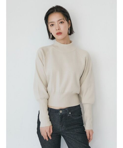 MURUA（ムルーア）の「モダンボトルネックニット（ニット/セーター・レディース・アイボリー/ブルー/ブラック/ベージュ・FREE）」の7枚目の写真