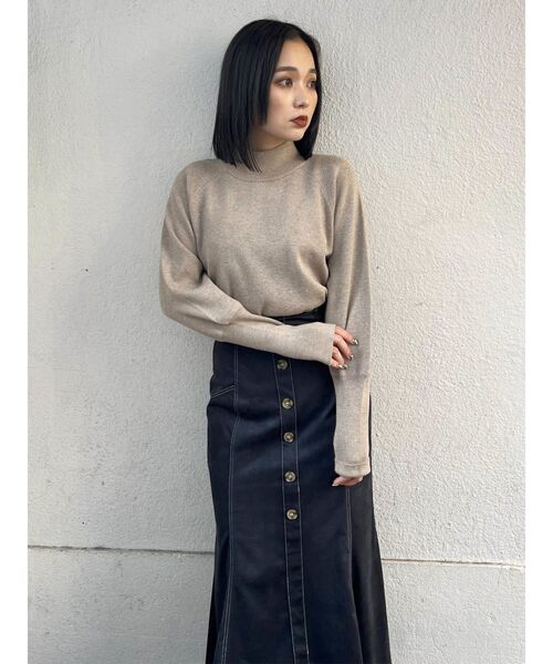 MURUA（ムルーア）の「モダンボトルネックニット（ニット/セーター・レディース・アイボリー/ブルー/ブラック/ベージュ・FREE）」の16枚目の写真