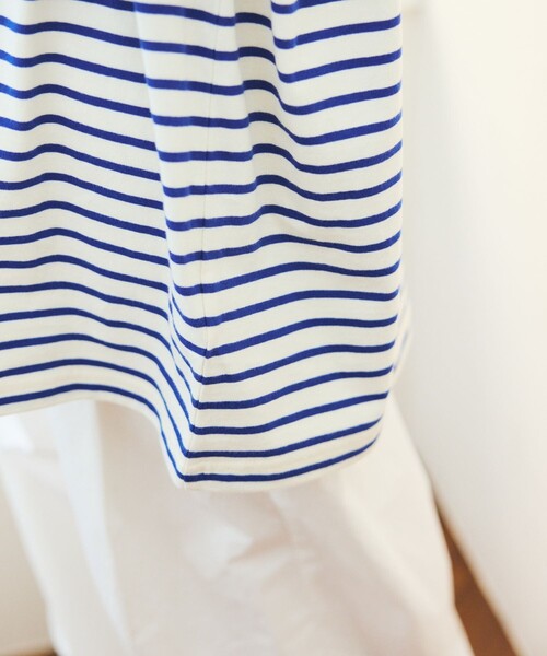 FREAK'S STORE（フリークスストア）の「TOWN CRAFT × FREAK'S STORE/タウンクラフト 別注 ボーダー ビッグシルエット ロンＴ（Tシャツ/カットソー・レディース・ブルー/ブラウン/ピンク/ブラック・ﾌﾘ-）」の11枚目の写真