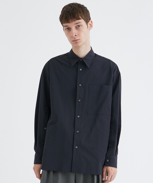 08sircus(ゼロエイトサーカス)の「【08sircus/ゼロエイトサーカス】Co/Pe taffeta over shirt(シャツ/ブラウス・メンズ・アイボリー/ライトブルーグレー/ブラック・4/5)」の3枚目の写真