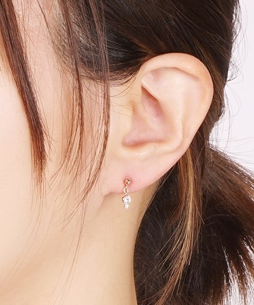 itam（アイタム）の「【itam】アイタム/ キュービックジルコニアセラミックポストピアス/ 金属アレルギー対応ピアス（ピアス（両耳用）・レディース・ピンクゴールド/ゴールド・FREE）」の6枚目の写真