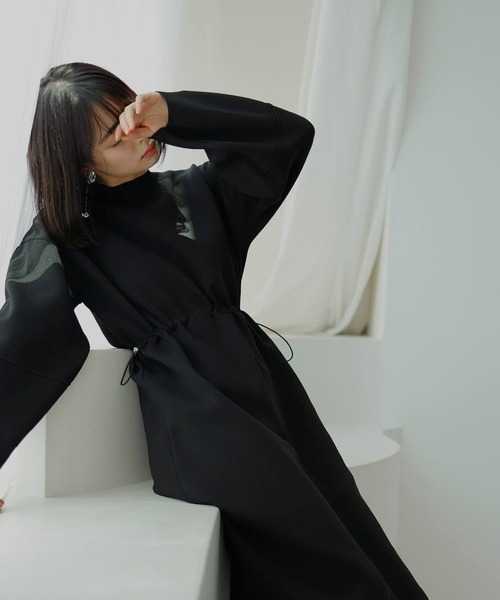 hellam（へラム）の「ウエストドロストワンピース（ワンピース・レディース・杢グレー/ブラック・FREE）」の13枚目の写真